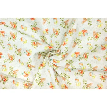 Bavlněné plátno zajíčci s vajíčky