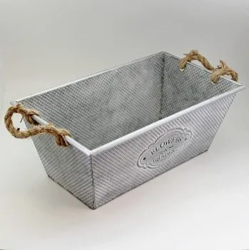 Květináč Truhlík plech 37,5x21,5V15cm šedá