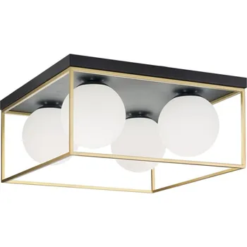 Toolight, stropní svítidlo 29x29x15 cm 4xE27 APP1168-4C, černá-zlatá, OSW-14020