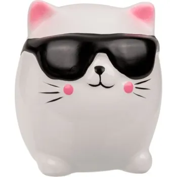 Pokladnička Lampionky.cz Pokladnička Kočička s brýlemi keramická 9 x 7 cm