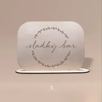 Svatební dekorace Svatební cedulka SLADKÝ BAR - LÍSTKY