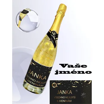 Gold Cuvee šumivé se zlatem - jmeniny (Metalická etiketa )