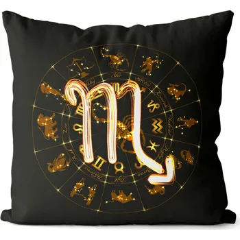 Dekorativní polštářek Polštář 40 x 40 cm - Symbol znamení Štír (24.10. - 22.11.)