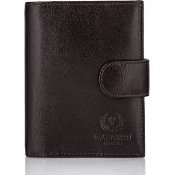 Peněženka Vertikální peněženka PAOLO PERUZZI ochrana RFID z hovězí kůže; hnědá