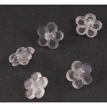 Knoflík Dětský knoflík - smetanová kytička - transparentní - průměr 1,3 cm