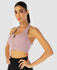Squatwolf Infinity Zip Up Workout Bra Elderberry S