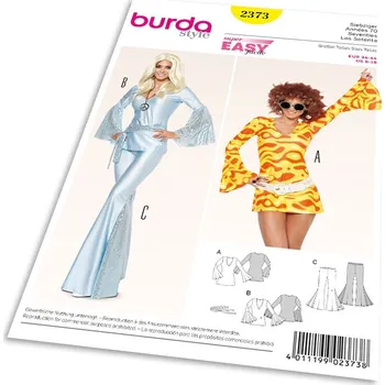 Střih Burda 2373 - Sedmdesátky, disco, zvonáče