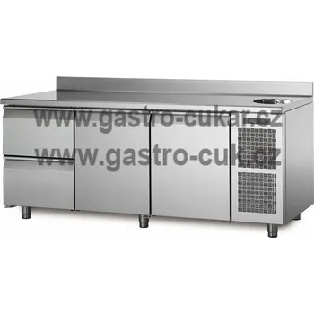 Coldline Chladící stůl TA17/2MS s deskou, dřezem a zadním lemem