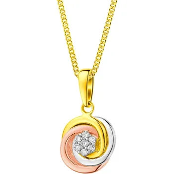 Přívěsek Přívěsek ze žlutého, bílého a růžového zlata s brilianty - 0,05 ct - ryzost 585 - 172.126