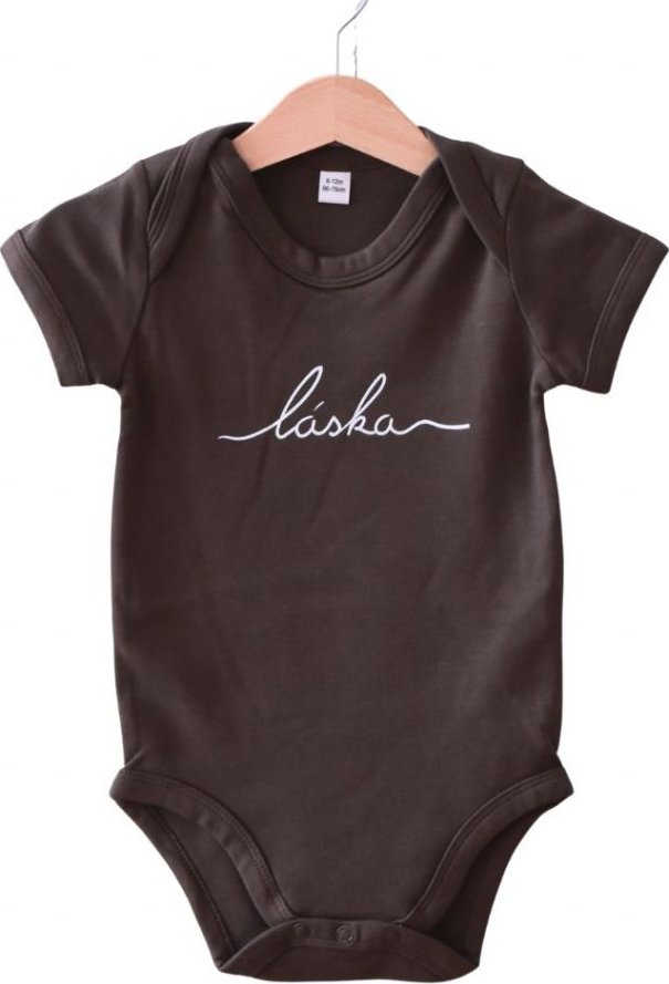 MamaPocket Dětské body Láska khaki Velikost: 12-18 měsíců