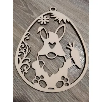 Velikonoční dekorace Dřevěná velikonoční kraslice na zavěšení č.02