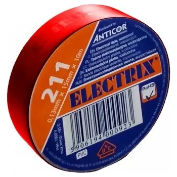 Izolační páska Anticor 211P/15mm x 10m PVC červená - 10ks 900042,00