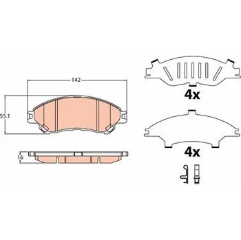 Brzdová destička Sada brzdových destiček, kotoučová brzda TRW GDB3633
