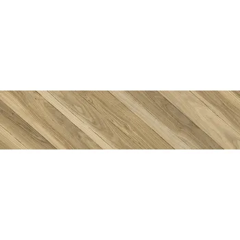 Stavební materiál Wood Chevron A Matt Rect - dlaždice rektifikovaná 22,1x89 hnědá OP989-001-1