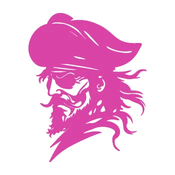 Samolepící dekorace SAMOLEPKA Pirát 001 levá s páskou přes oko (16 - růžová) NA AUTO, NÁLEPKA, FÓLIE, POLEP, TUNING, VLASTNÍ TEXT, TISK, AUTOSAMOLEPKY.cz, POLEPY, OBRÁZEK, LOGO, SAMOLEPKY