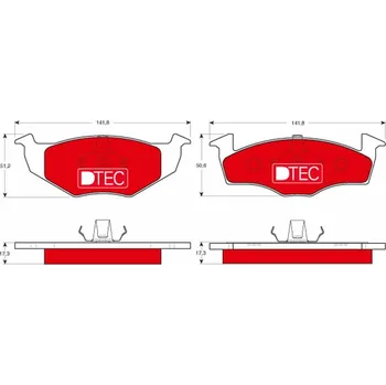 Brzdová destička Sada brzdových destiček, kotoučová brzda TRW GDB1274DTE