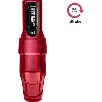 Tetovací strojek FK Irons Flux S Max Rouge 2.5mm červený 2x baterie