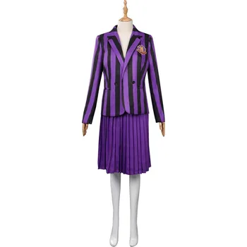 Karnevalový kostým Wednesday Addams Dámský kostým Joy Sunday (Wednesday) uniforma Nevermore akademie Velikost: 3XL