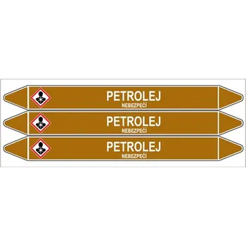 samolepka Značení potrubí, petrolej,3 ks, 355 × 37 mm