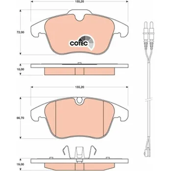 Brzdová destička Sada brzdových destiček, kotoučová brzda TRW GDB1818