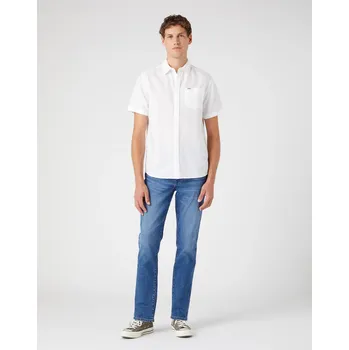 Pánská košile WRANGLER® PÁNSKÁ KOŠILE KRÁTKÝ RUKÁV 1KAPSA-BÍLÁ XXL