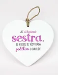 Sestra keramické srdce 15 x 15 cm