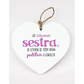 Sestra keramické srdce 15 x 15 cm