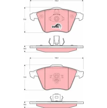 Brzdová destička Sada brzdových destiček, kotoučová brzda TRW GDB1607