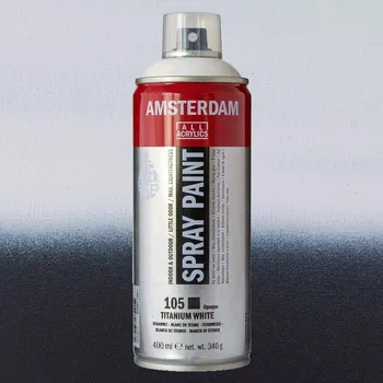 Speciální výtvarná barva Akrylový sprej AMSTERDAM 400ml, Titanium White
