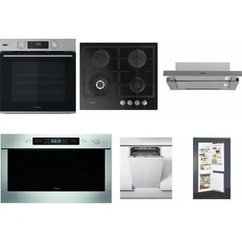 Set domácích spotřebičů WHIRLPOOL OMSK58HU1SX + WHIRLPOOL GOFL 629/NB + WHIRLPOOL AKR 5390/1 IX + WHIRLPOOL AMW 439 IX + WHIRLPOOL WSIC 3M27 C + WHIRLPOOL ART 65031