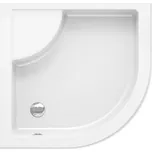 Ravak SABINA 90 LA WHITE - čtvrtkruhová sprchová zvýšená vanička 90 x 90 cm se sedátkem; bílá (bez nožiček a bez čelního panelu)