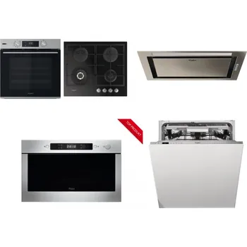 Set domácích spotřebičů WHIRLPOOL OMSK58HU1SX + WHIRLPOOL GOFL 629/NB + WHIRLPOOL WCT3 64 FLB X + WHIRLPOOL AMW 423/IX + WHIRLPOOL WIO 3O540 PELG