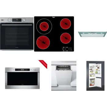 Set domácích spotřebičů WHIRLPOOL OMSK58HU1SX + WHIRLPOOL AKT 8130/NE + WHIRLPOOL AKR 650/1 IX + WHIRLPOOL AMW 423/IX + WHIRLPOOL WSIC 3M27 C + WHIRLPOOL ART 65031