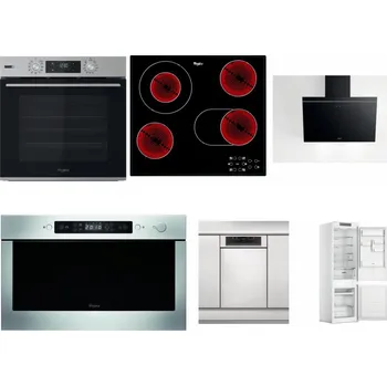 Set domácích spotřebičů WHIRLPOOL OMSK58HU1SX + WHIRLPOOL AKT 8190/BA + WHIRLPOOL AKR 62F LT K + WHIRLPOOL AMW 439 IX + WHIRLPOOL WSBO 3O34 PF X + WHIRLPOOL WHC18 T311