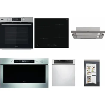 Set domácích spotřebičů WHIRLPOOL OMSK58HU1SX + WHIRLPOOL WS Q2760 BF + WHIRLPOOL AKR 5390/1 IX + WHIRLPOOL AMW 439 IX + WHIRLPOOL WBC 3C34 PF X + WHIRLPOOL ART 66112