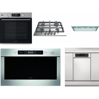 Set domácích spotřebičů WHIRLPOOL OMSK58HU1SX + WHIRLPOOL TKRL 661 IX EU + WHIRLPOOL AKR 650/1 IX + WHIRLPOOL AMW 439 IX + WHIRLPOOL WSBO 3O34 PF X
