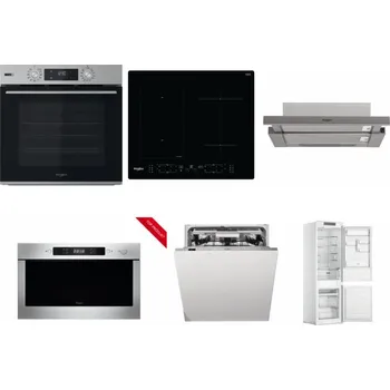 Set domácích spotřebičů WHIRLPOOL OMSK58HU1SX + WHIRLPOOL WL B8160 NE + WHIRLPOOL AKR 5390/1 IX + WHIRLPOOL AMW 423/IX + WHIRLPOOL WIO 3O540 PELG + WHIRLPOOL WHC18 T311
