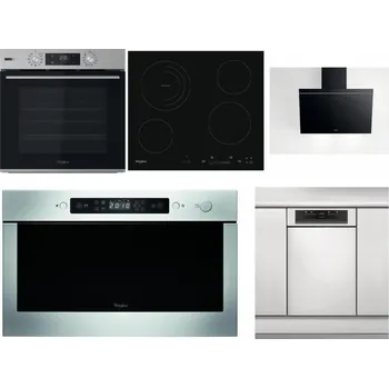 Set domácích spotřebičů WHIRLPOOL OMSK58HU1SX + WHIRLPOOL AKT 8900 BA + WHIRLPOOL AKR 62F LT K + WHIRLPOOL AMW 439 IX + WHIRLPOOL WSBO 3O34 PF X