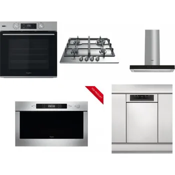 Set domácích spotřebičů WHIRLPOOL OMSK58HU1SX + WHIRLPOOL TKRL 661 IX EU + WHIRLPOOL WHBS 62F LT K + WHIRLPOOL AMW 423/IX + WHIRLPOOL WSBO 3O34 PF X