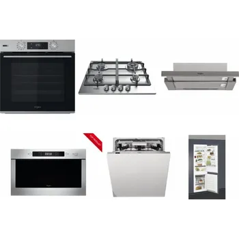 Set domácích spotřebičů WHIRLPOOL OMSK58HU1SX + WHIRLPOOL TKRL 661 IX EU + WHIRLPOOL AKR 5390/1 IX + WHIRLPOOL AMW 423/IX + WHIRLPOOL WIO 3O540 PELG + WHIRLPOOL ART 66112