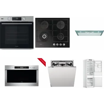 Set domácích spotřebičů WHIRLPOOL OMSK58HU1SX + WHIRLPOOL GOFL 629/NB + WHIRLPOOL AKR 650/1 IX + WHIRLPOOL AMW 423/IX + WHIRLPOOL WIO 3O540 PELG + WHIRLPOOL WHC18 T311