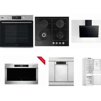 Set domácích spotřebičů WHIRLPOOL OMSK58HU1SX + WHIRLPOOL GOFL 629/NB + WHIRLPOOL AKR 62F LT K + WHIRLPOOL AMW 423/IX + WHIRLPOOL WSBO 3O34 PF X + WHIRLPOOL WHC18 T311