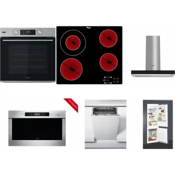 Set domácích spotřebičů WHIRLPOOL OMSK58HU1SX + WHIRLPOOL AKT 8130/NE + WHIRLPOOL WHBS 62F LT K + WHIRLPOOL AMW 423/IX + WHIRLPOOL WSIC 3M27 C + WHIRLPOOL ART 65031