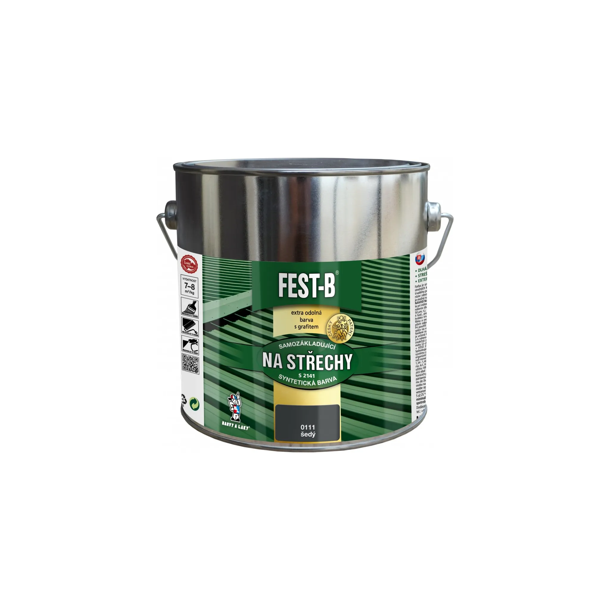 Fotografie 1 - Barva na kov Fest-b S2141 2,5 kg 0111 šedá