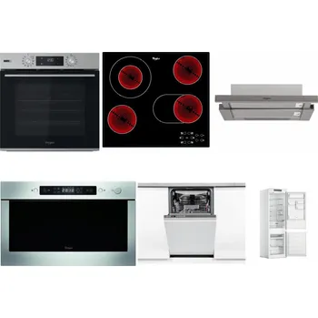 Set domácích spotřebičů WHIRLPOOL OMSK58HU1SX + WHIRLPOOL AKT 8190/BA + WHIRLPOOL AKR 5390/1 IX + WHIRLPOOL AMW 439 IX + WHIRLPOOL WSIO 3O34 PFE X + WHIRLPOOL WHC18 T311