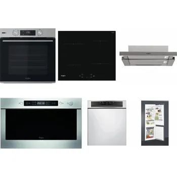Set domácích spotřebičů WHIRLPOOL OMSK58HU1SX + WHIRLPOOL WS Q2760 BF + WHIRLPOOL AKR 5390/1 IX + WHIRLPOOL AMW 439 IX + WHIRLPOOL WBC 3C34 PF X + WHIRLPOOL ART 65031