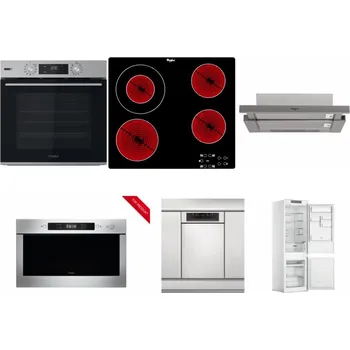 Set domácích spotřebičů WHIRLPOOL OMSK58HU1SX + WHIRLPOOL AKT 8130/NE + WHIRLPOOL AKR 5390/1 IX + WHIRLPOOL AMW 423/IX + WHIRLPOOL WSBO 3O34 PF X + WHIRLPOOL WHC18 T311