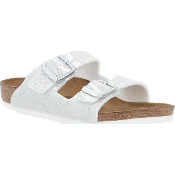 Dámské pantofle Birkenstock Pantofle Arizona s přídavkem kůže | Barva:stříbrný | Velikost:31