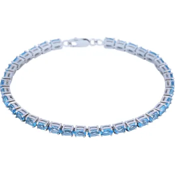 Náramek Stříbrný náramek se Sky Blue topazy Ag 10,4 g
