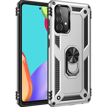 Pouzdro na mobilní telefon Armor ring obrněné ochranné pouzdro pro Samsung Galaxy S21 5G Barva: Stříbrná